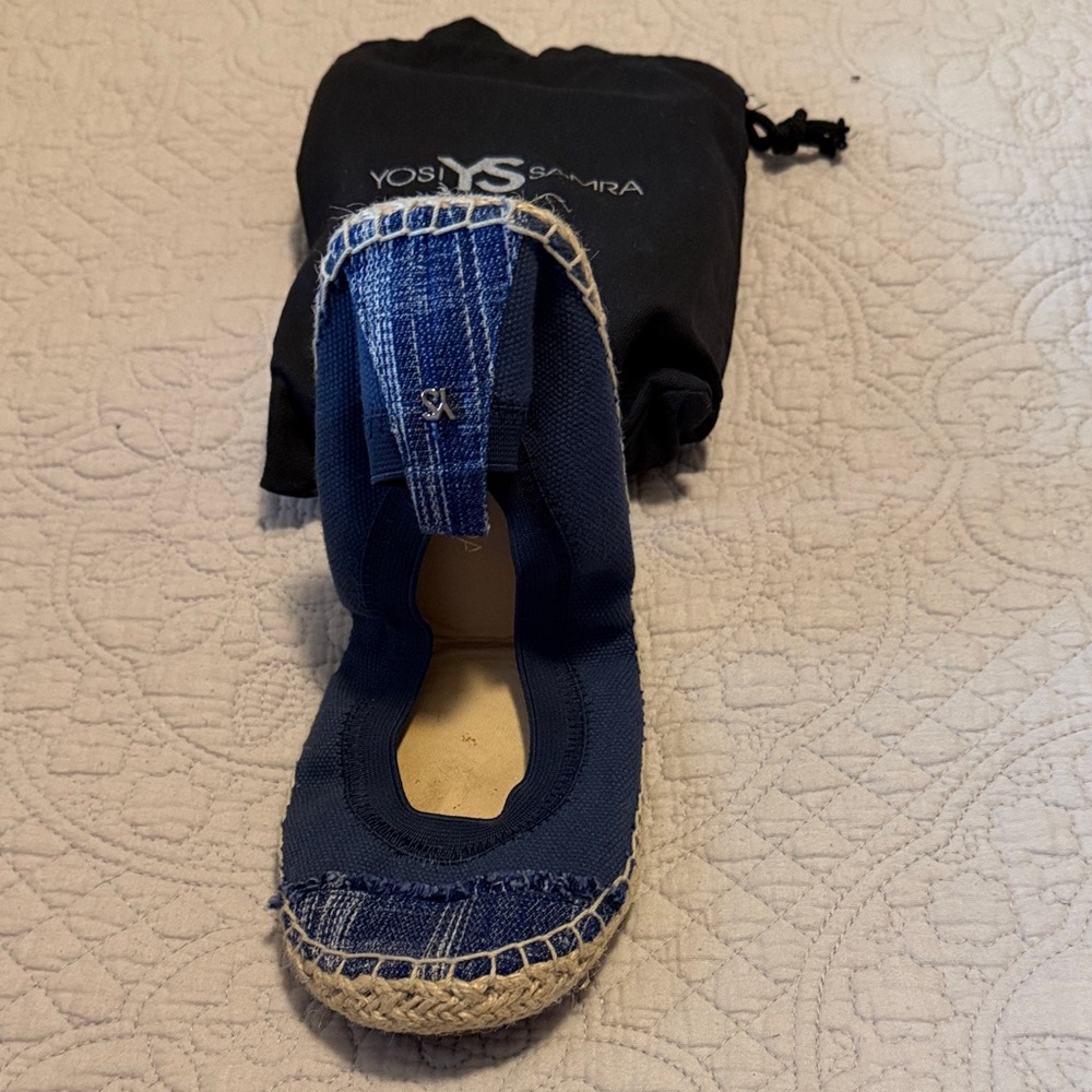 Yosi Samra Navy Espadrille Flats